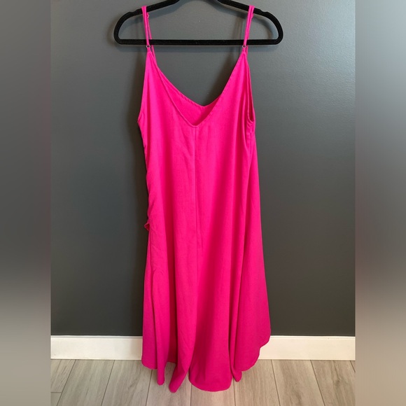 Lulu’s Sweet Surprise Pink Barbiecore High Low Midi Maxi Dress Medium - Picture 2 of 6